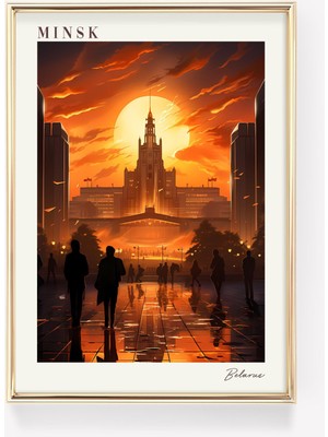 Ninastore Minsk Seyahat Posteri | Belarus Seyahat Dekorasyonu | Belarus Posteri | Minsk Baskısı | Seyahat Bask
