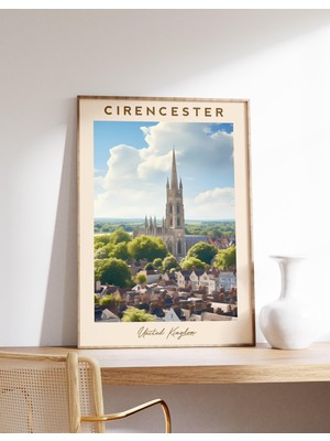 Ninastore Cirencester Duvar Sanatı | Cirencester Seyahat Baskısı | Cirencester Dekorasyonu | Birleşik Krallık