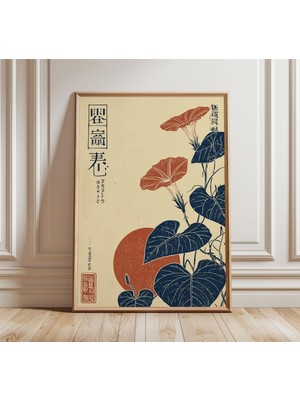 Ninastore Japon Sabah Sefası Çizim Sanatı Posteri, Vintage Botanik Tasarım, Geleneksel Japon Tipografisi, Retr