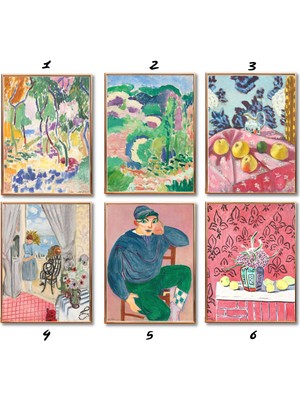 Ninastore 6'lı Henri Matisse Poster Seti, Henri Matisse Sergisi Baskısı, Henri Matisse Sergisi Posteri, Henri