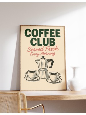Ninastore Vintage Kahve Kulübü Posteri Sabah Espresso Duvar Sanatı Retro Kahve Barı Baskısı Kafe Mutfak Dekora