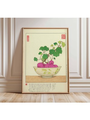 Ninastore Japon Natürmort Posteri, Botanik Vazo Sanat Baskısı, Vintage Japon Duvar Sanatı, Çiçek Illüstrasyonu