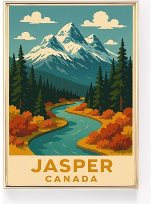 Ninastore Jasper Seyahat Posteri Kanada Duvar Sanatı Vintage Poster Baskısı Kanada Duvar Dekoru Jasper Hediyes