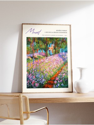 Ninastore Claude Monet Posteri Sanatçının Bahçesi Monet Baskısı Vintage Fransız Ev Dekorasyonu Çiçek Baskısı Ç