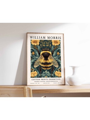 Ninastore William Morris Baskısı, Bombus Arısı Posteri, William Morris Posteri, Botanik Baskı, Kew Bahçeleri P