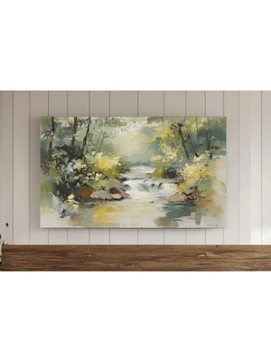 Ninastore Ilkbahar Deresi Manzarası Tablosu Çerçeveli Tv Sanatı Ilkbahar Ormanı Nehir Manzarası Ekran Koruyucu