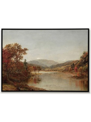 Ninastore Sonbahar Nehri Ormanı Posteri Duvar Sanatı Manzara Sanatı Doğa Sonbahar Nehri Tablosu Güzel Sanat Ba