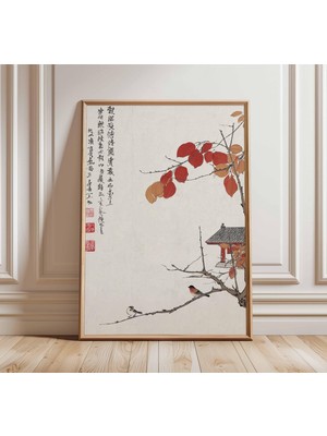 Ninastore Çin Kuşu Duvar Sanatı, Oryantal Tapınak Posteri, Zen Doğa Baskısı, Geleneksel Mürekkep Resim, Asya E