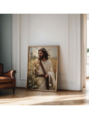 Ninastore Isa Mesih Portresi Duvar Sanatı Baskısı, Hristiyan Duvar Sanatı, Isa Mesih Posteri, Incil Tablosu, H