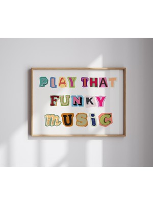 Ninastore "play That Funky Music" Baskılı Retro Müzik Posteri, Galeri Duvarı, Kız Öğrenci Yurt Odası Dekorasyo