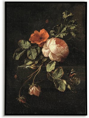 Ninastore Hüzünlü Pembe Şakayıklar Baskısı Vintage Baskı Trend Duvar Sanatı Çiçek Sanatı Çiçek Baskısı Çiçek T