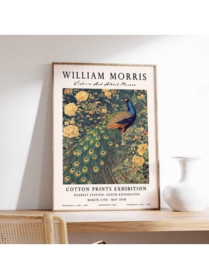 Ninastore William Morris Posteri, Tavus Kuşu Posteri, William Morris Baskısı, Hayvan Baskısı, Çiçek Posteri, B