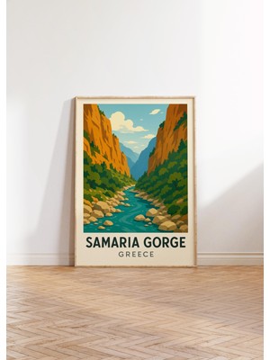 Ninastore Samarya Kanyonu Posteri Girit Yunanistan Baskısı Yunan Kanyonu Duvar Sanatı Samarya Seyahat Dekorasy