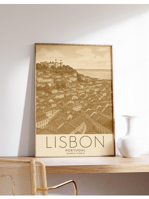 Ninastore Lizbon Posteri Portekiz Duvar Sanatı Lizbon Seyahat Baskısı Alfama Bölgesi Dekorasyonu Lizbon Vintag