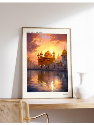 Ninastore Altın Tapınak Seyahat Posteri | Hindistan Seyahat Dekorasyonu | Hindistan Posteri | Altın Tapınak Ba