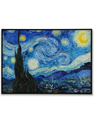Ninastore Vincent Van Gogh Yıldızlı Gece Posteri Yağlı Boya Klasik Başyapıt Modern Sanat Vintage Poster Klasik