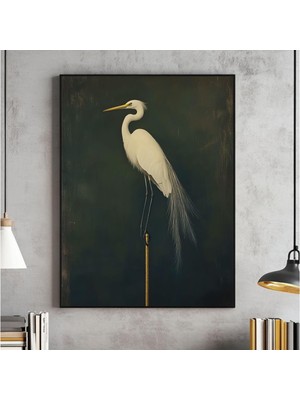 Ninastore Vintage Kuş Baskıları Turna Japon Turna Tablosu Antika Japon Duvar Sanatı Maksimalist Japandi Duvar