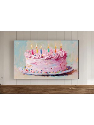 Ninastore Renkli Doğum Günü Pastası Çerçevesi Tv Duvar Sanatı Doğum Günü Samsung Duvar Kağıdı Dijital Indirme