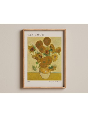 Ninastore Ayçiçekli Vazo Baskısı Vincent Van Gogh Çiçek Tablosu Klasik Sanat Reprodüksiyonu Van Gogh Başyapıtı
