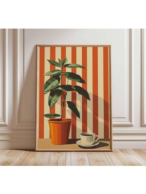 Ninastore Kahve Bitkisi Duvar Sanatı Posteri, Modern Botanik Baskı, Mutfak Kafe Dekorasyonu, Vintage Tarzı Ill
