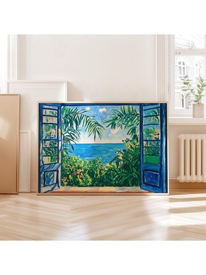 Ninastore Henri Matisse Posteri Açık Pencere Çiçekli Poster Yaz Baskıları Manzara Baskıları Botanik Dekor Çiçe