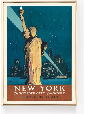 Ninastore New York Treni | Harikalar Şehri Posteri | Vintage Seyahat Sanatı | Adolph Treidler Baskısı | Vintag