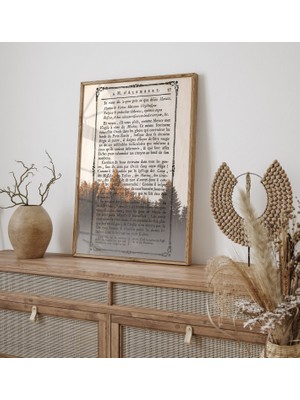 Ninastore Orman Desenli, Eski Kitap Kağıdı Üzerine Basılmış, Trend Poster Baskısı, Minimalist Baskı, Trend Duv