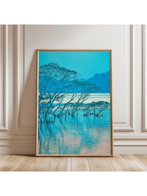 Ninastore Mangrov Ormanı Posteri Japon Kıyı Mavisi Manzara Duvar Sanatı Baskısı