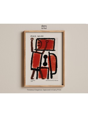 Ninastore Paul Klee'nin Çilingir Baskısı, Modernist Soyut Figür, Kırmızı ve Siyah Dışavurumcu Sanat, Sembolik
