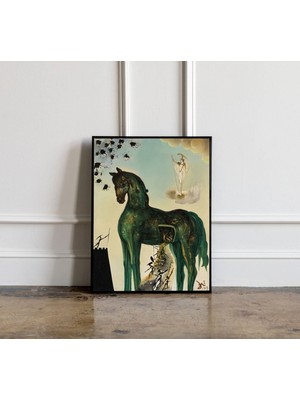 Ninastore Salvador Dali'nin Truva Atı Tablosunun Baskısı, Salvador Dali Sergisi Posteri, Dali Duvar Sanatı, Da