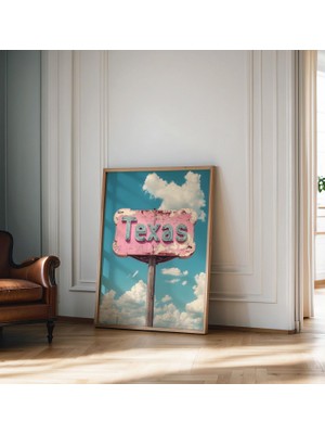 Ninastore Vintage Teksas Tabelası Duvar Sanatı Retro Teksas Estetiği Ev Dekorasyonu Eşsiz Duvar Dekoru Batı Ta