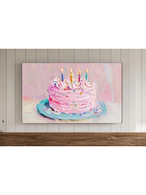 Ninastore Renkli Doğum Günü Pastası Çerçevesi Tv Duvar Sanatı Doğum Günü Samsung Duvar Kağıdı Dijital Indirme