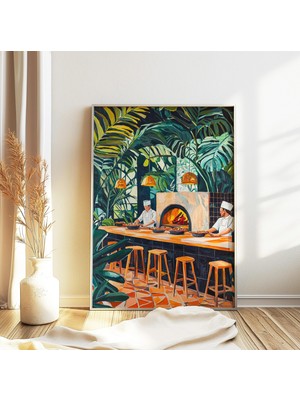 Ninastore Henri Matisse'den Esinlenilmiş Poster Pizza Baskısı Pizza Posteri Matisse Sanat Baskısı Mutfak Baskı