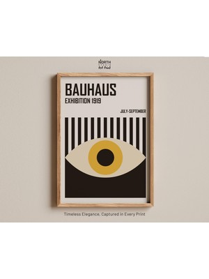 Ninastore Bauhaus Gözü Soyut Baskı Minimalist Geometrik Bauhaus Sanatı 1919 Modernist Sergisi Cesur Siyah ve S