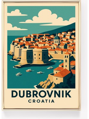 Ninastore Dubrovnik Seyahat Posteri Hırvatistan Duvar Sanatı Vintage Baskı Dubrovnik Duvar Dekoru Hırvatistan