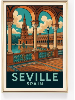 Ninastore Sevilla Seyahat Posteri Ispanya Duvar Sanatı Sevilla Kanvas Baskı Vintage Ispanya Dekorasyonu Ispany