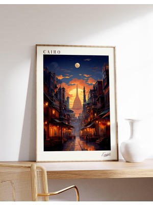 Ninastore Kahire Seyahat Posteri | Mısır Seyahat Dekorasyonu | Mısır Posteri | Kahire Baskısı | Seyahat Baskıs
