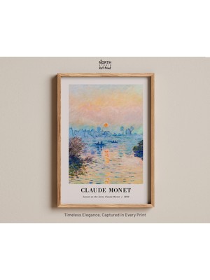 Ninastore Claude Monet Posteri, Monet Baskısı, Gün Batımı Baskısı, Vintage Baskı, Vintage Monet Posteri, Monet
