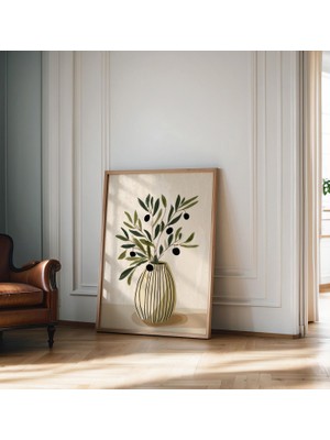 Ninastore Zeytin Iskandinav Çiçek Posteri Soyut Sanat Posteri Minimalist Botanik Baskı Botanik Çiçek Sanat Bas