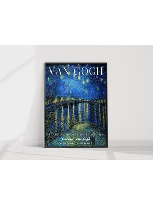 Ninastore Vincent Van Gogh Sergi Posteri: Rhone Üzerinde Yıldızlı Gece, Van Gogh Sanat Baskısı, Klasik Sanat M