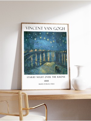 Ninastore Van Gogh Sergisi Posteri: Rhone Üzerinde Yıldızlı Gece, Van Gogh Sanat Baskısı, Galeri Kalitesinde B