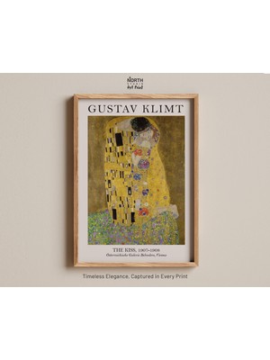 Ninastore Öpüşme Baskısı, Gustav Klimt'in Romantik Eseri, Art Nouveau Altın Baskı, Ünlü Aşıklar Tablosu, Viyan