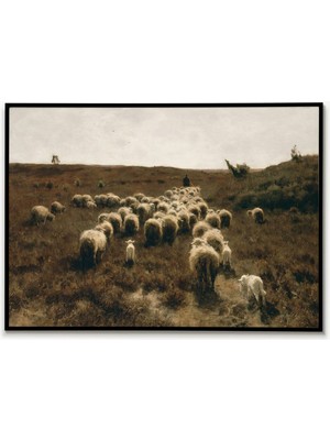 Ninastore Koyun Sürüsü Tablosu Poster Duvar Sanatı Poster Baskı Duvar Dekoru Sanat Baskıları Manzara Sanatı Ha