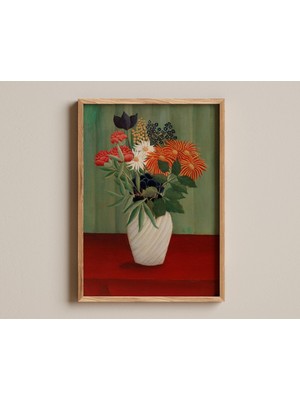 Ninastore Çiçek Buketi Baskısı, Henri Rousseau'nun Çiçek Resmi, Vintage Doğa Illüstrasyonu, Etkileyici Yağlı B
