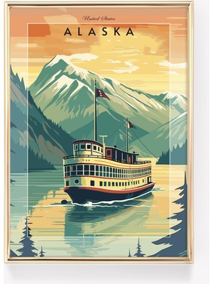 Ninastore Alaska Seyahat Posteri | Denali Seyahat Dekorasyonu | Denali Sanat Eseri | Denali Posteri | Alaska B
