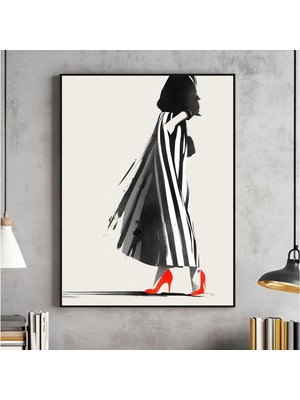 Ninastore Siyah Beyaz Moda Baskı Iskandinav Geometrik Sanatı (Dijital Indirme)