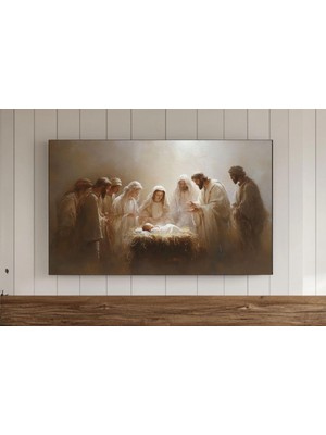 Ninastore Noel Doğuş Sahnesi Sanat Çerçevesi Tv Duvar Sanatı Hristiyan Sanat Eseri Samsung Ekran Koruyucu Için