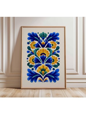 Ninastore Halk Sanatı Duvar Baskısı Iskandinav Çiçek Posteri Boho Botanik Duvar Sanatı Renkli Modern Ev Dekora