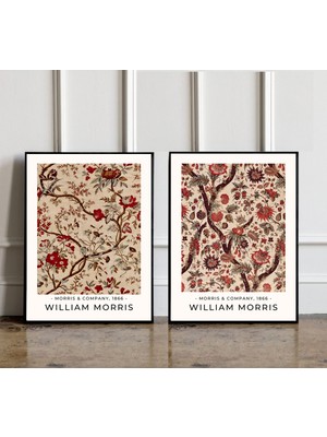 Ninastore 2'li Set William Morris Posteri William Morris Baskısı William Morris Sanatı Vintage Poster Çiçek Ba