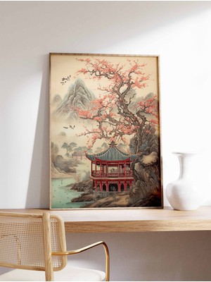 Ninastore Çin Vintage Sanat Baskısı Çin Sanatı Vintage Sanat Oryantal Sanat Çin Baskısı Asya Dekorasyonu Manza